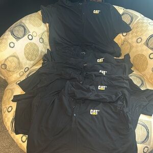 5 CAT Black Polo Shirt